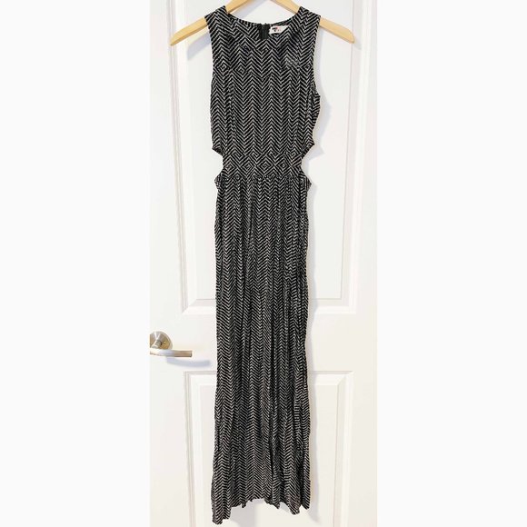 Temt Black And White Cut Out Maxi Dress 